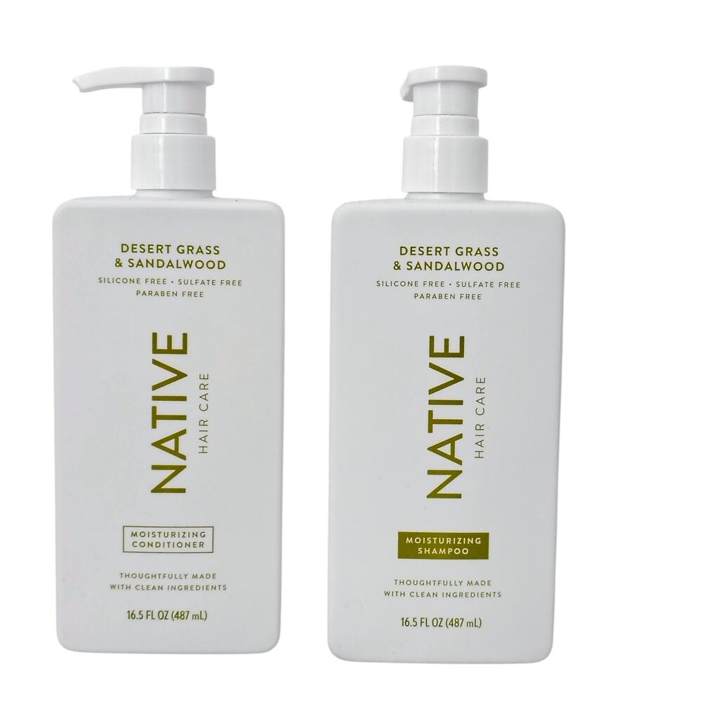 Native Desert Grass Sandalwood Shampoo & Conditioner Moisturizing 16.5 oz. Set